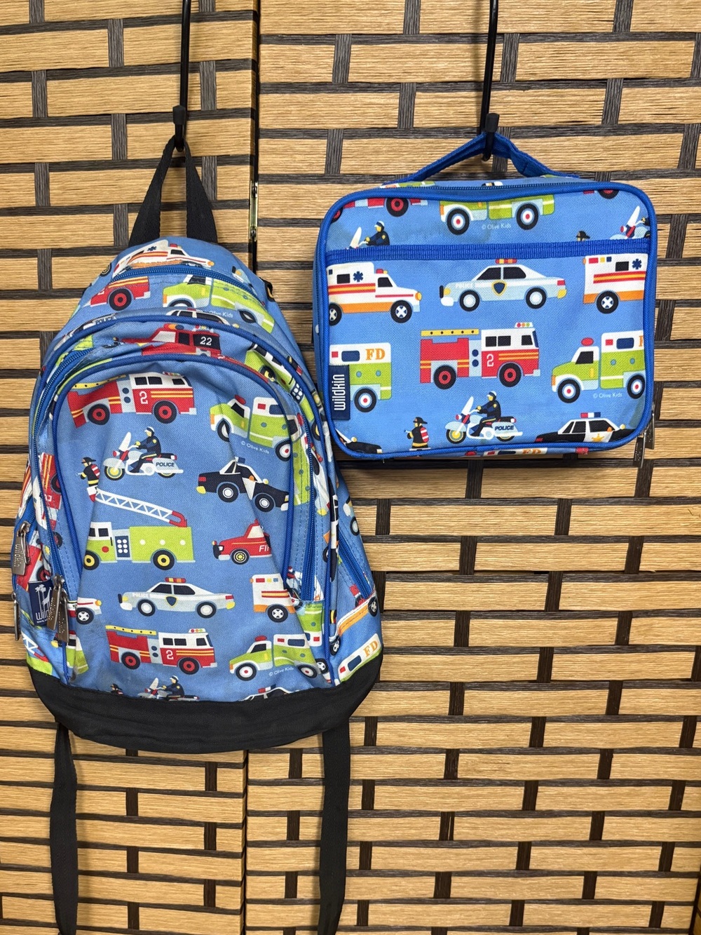 Wildkin Blue Vehicle Kids Matching Backpack And Lunchbox